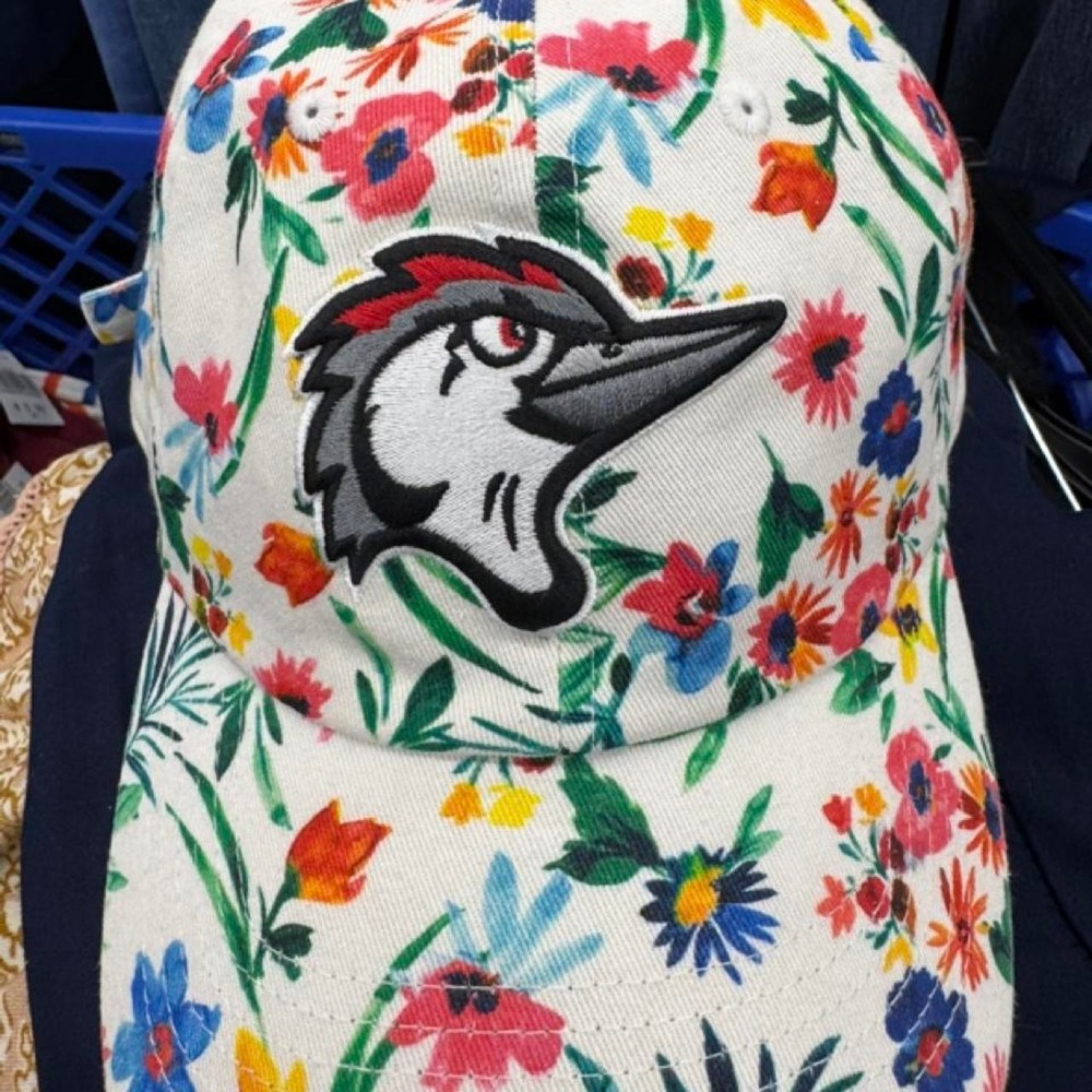 47 Brand MiLB Fayetteville Woodpeckers Hat Floral Print Baseball Cap Mens White